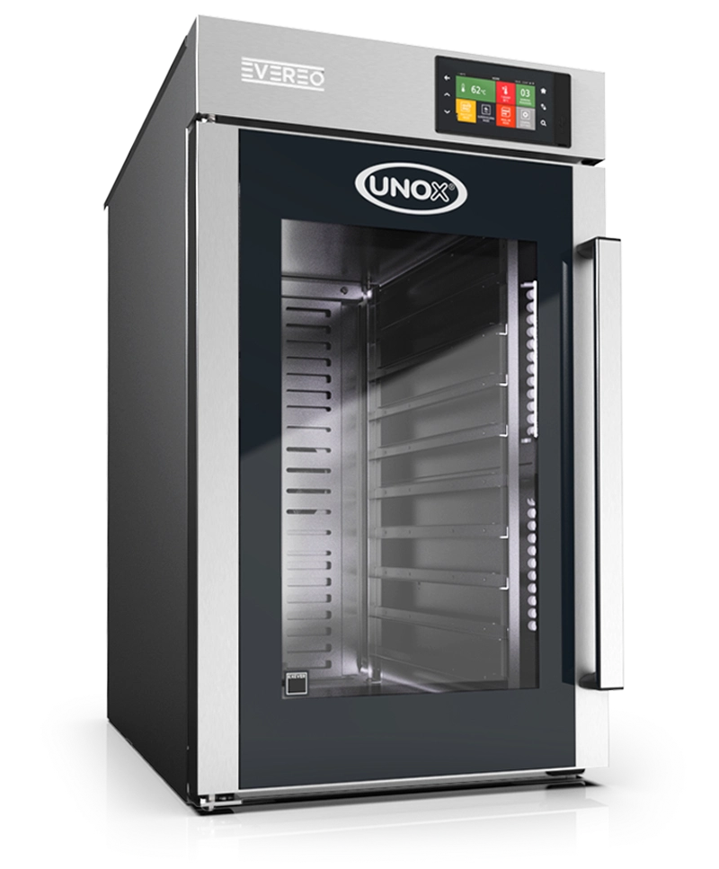 Unox Evereo, um conservador de alimentos quente, elegante com display touchscreen intuitivo.